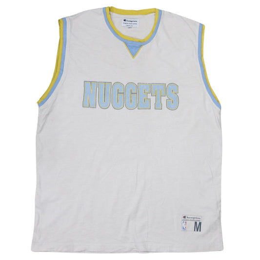 Champion Men White Nuggets Basketball Tank Jersey M