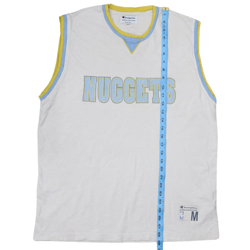 Champion Men White Nuggets Basketball Tank Jersey M