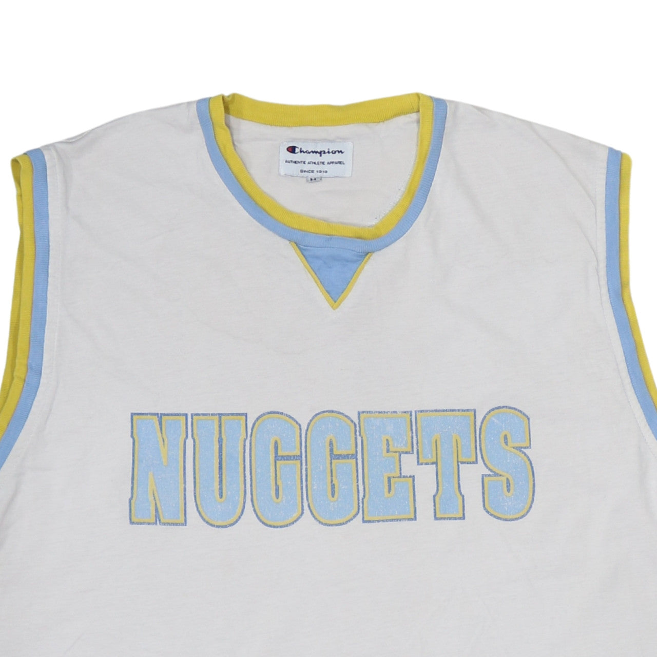 Champion Men White Nuggets Basketball Tank Jersey M