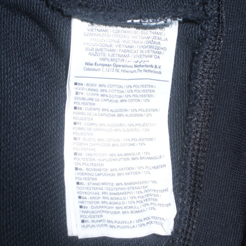 Nike Men's Black Full Zip Hoodie Size M Sportswear Sweatshirt