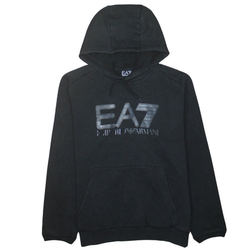 Emporio Armani EA7 Men's Black XL Pullover Hoodie with Logo