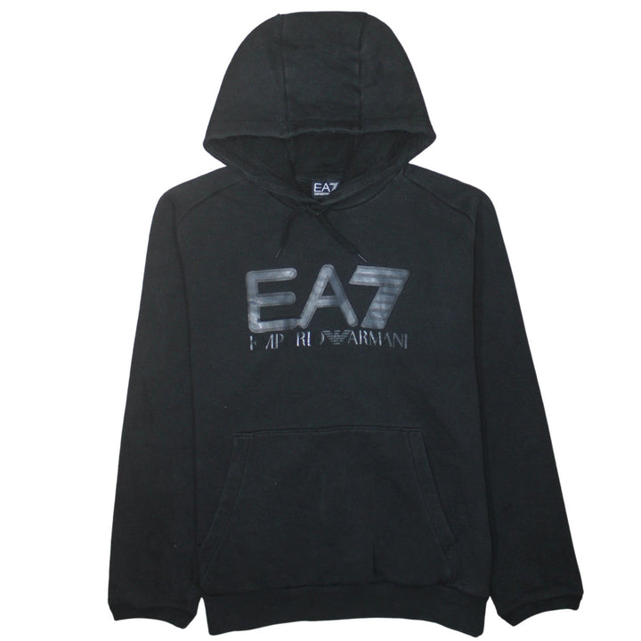 Emporio Armani EA7 Men's Black XL Pullover Hoodie with Logo