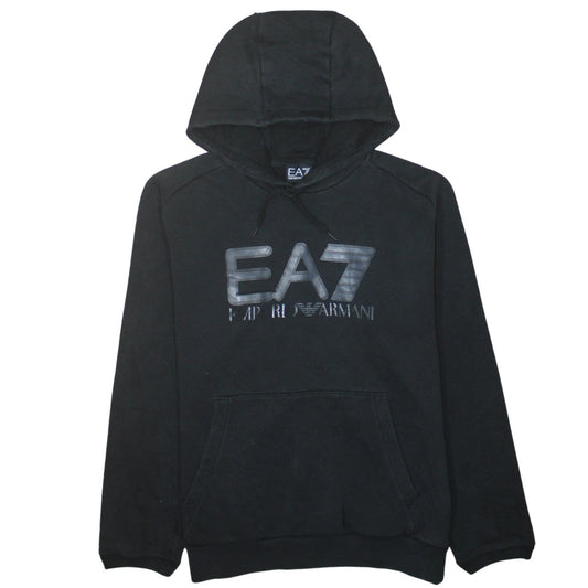 Emporio Armani EA7 Men's Black XL Pullover Hoodie with Logo