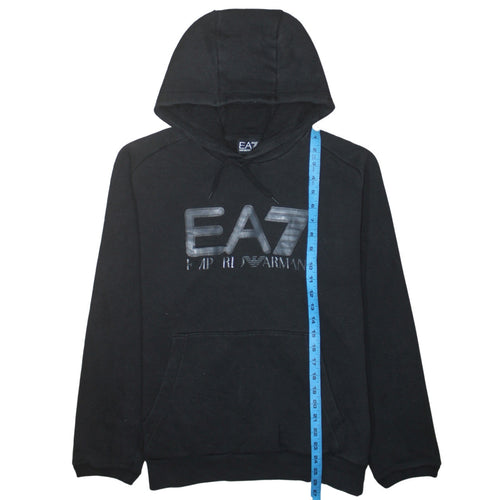 Emporio Armani EA7 Men's Black XL Pullover Hoodie with Logo