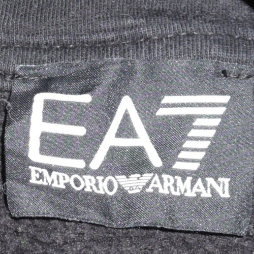 Emporio Armani EA7 Men's Black XL Pullover Hoodie with Logo