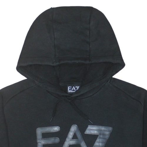 Emporio Armani EA7 Men's Black XL Pullover Hoodie with Logo