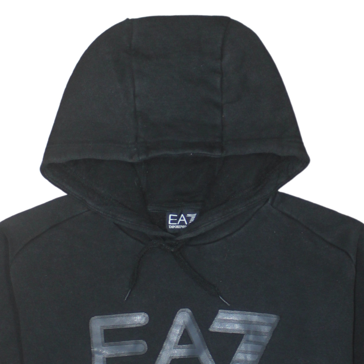 Emporio Armani EA7 Men's Black XL Pullover Hoodie with Logo