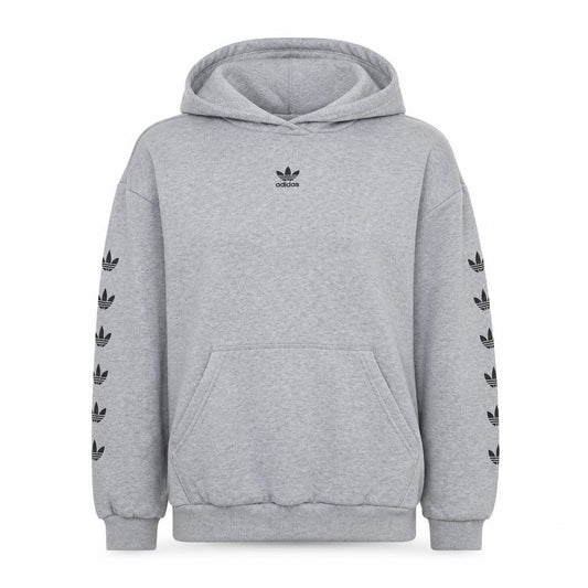 Front view of Adidas Women Grey Long Sleeve Pullover Hoodie, size 8