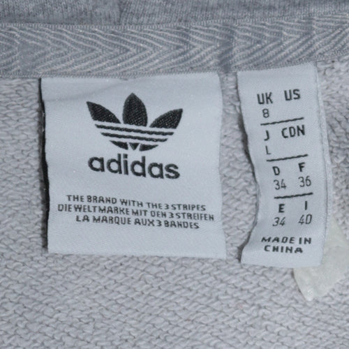 Adidas Women Grey Long Sleeve Pullover Hoodie Size 8