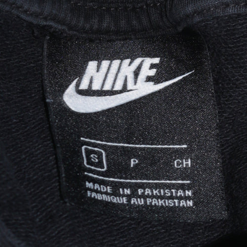 Nike Women's Black Small Pullover Sweatshirt with Logo Print