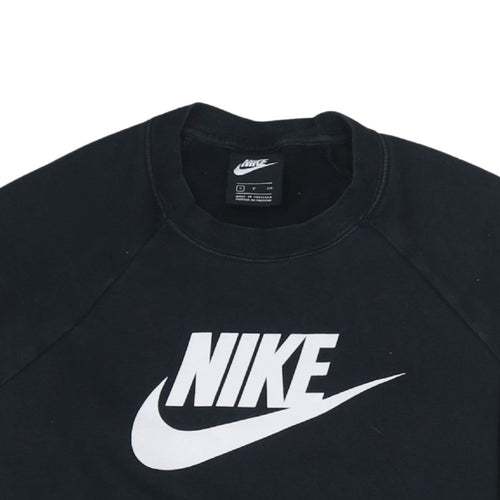 Nike Women's Black Small Pullover Sweatshirt with Logo Print