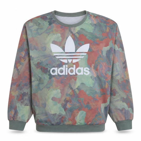 Front view of Adidas Women Multicoloured Crew Neck Pullover Sweatshirt, size 8