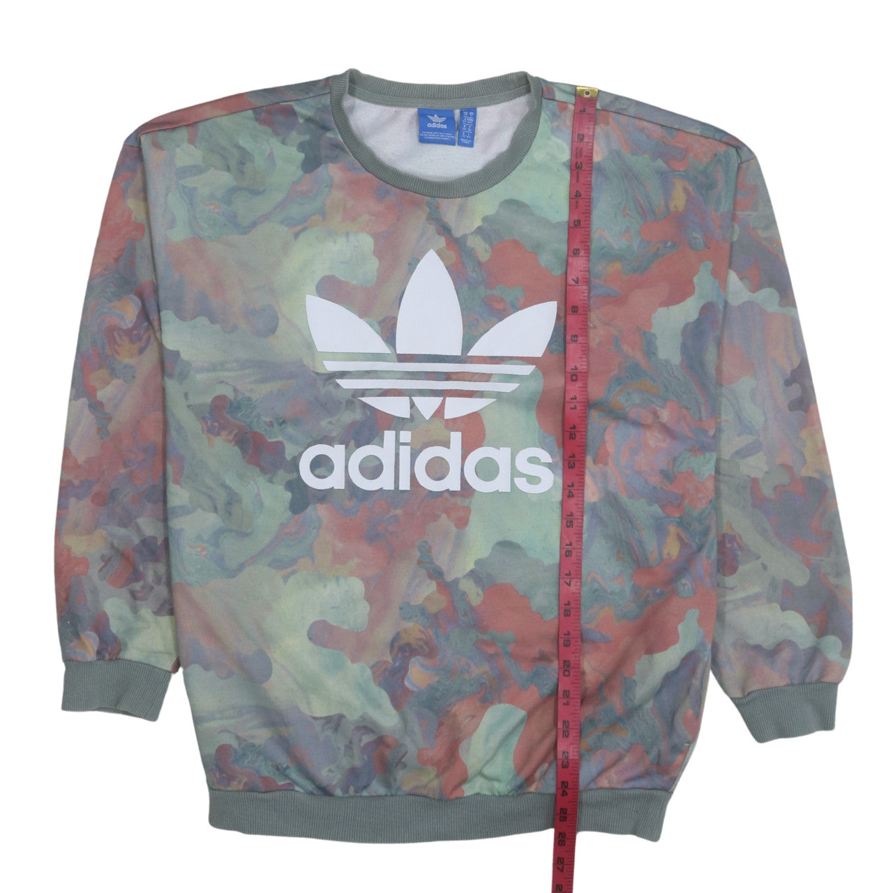 Adidas Women Multicoloured Crew Neck Pullover Sweatshirt Size 8