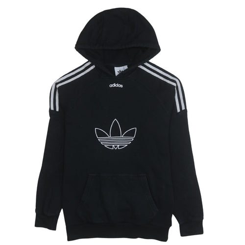 Adidas Womens Black XS Pullover Hoodie with Trefoil Logo