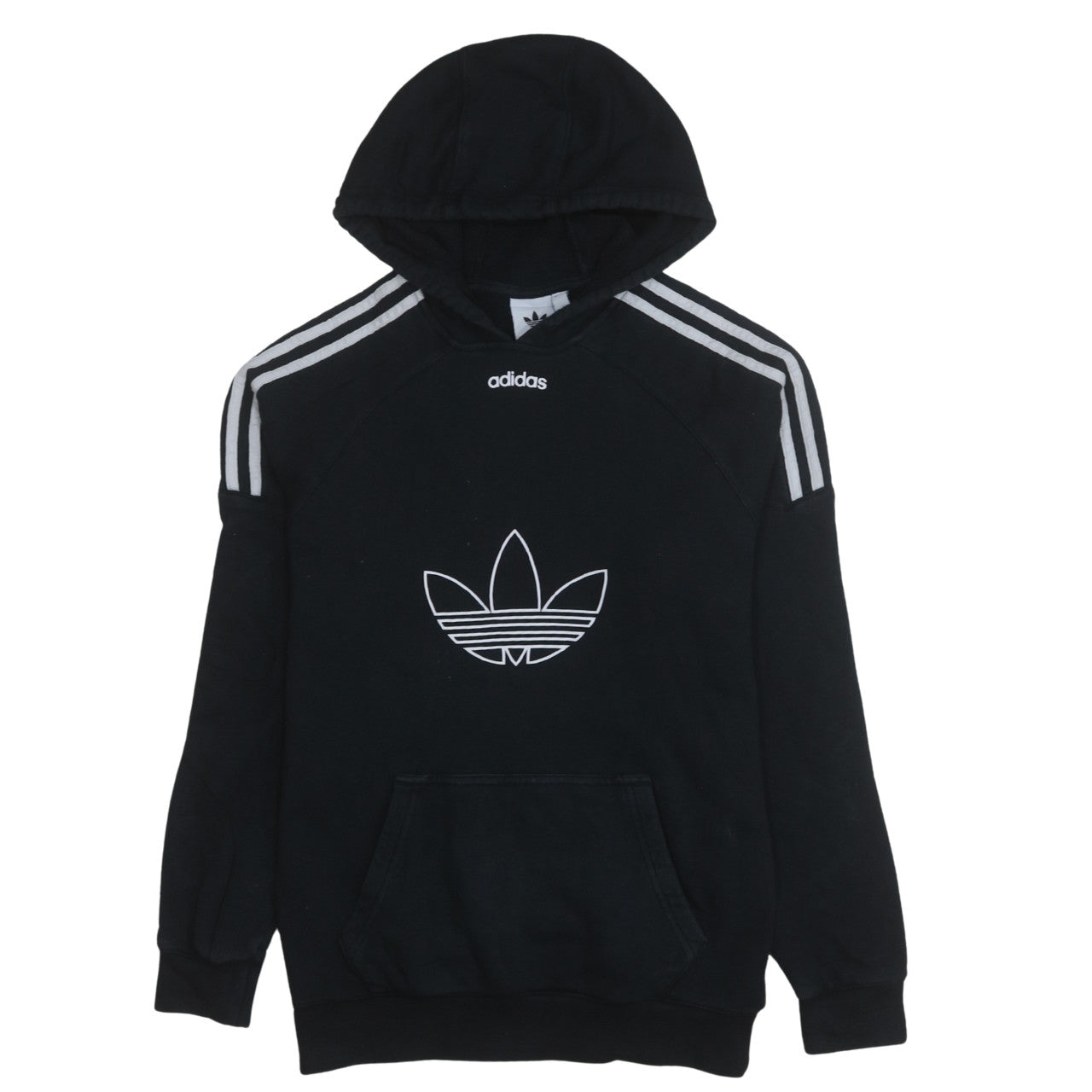 Adidas Womens Black XS Pullover Hoodie with Trefoil Logo