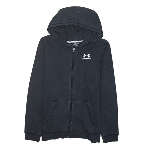Under Armour Boys Black Full Zip Hoodie YXL 14-15 Years ColdGear