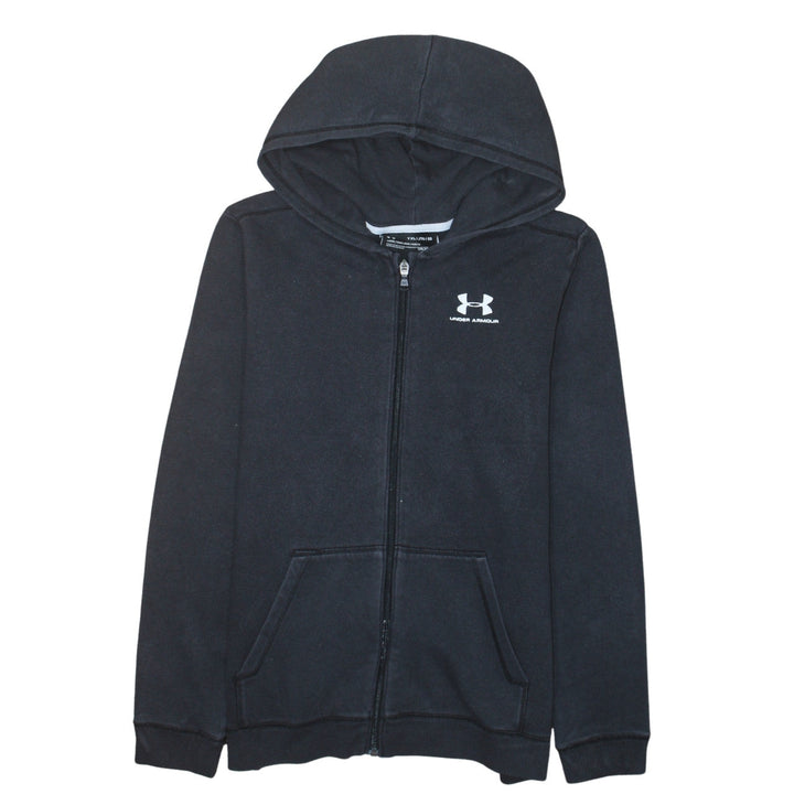 Under Armour Boys Black Full Zip Hoodie YXL 14-15 Years ColdGear