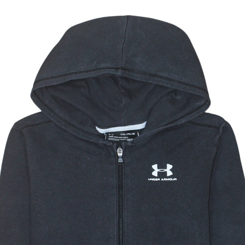 Under Armour Boys Black Full Zip Hoodie YXL 14-15 Years ColdGear