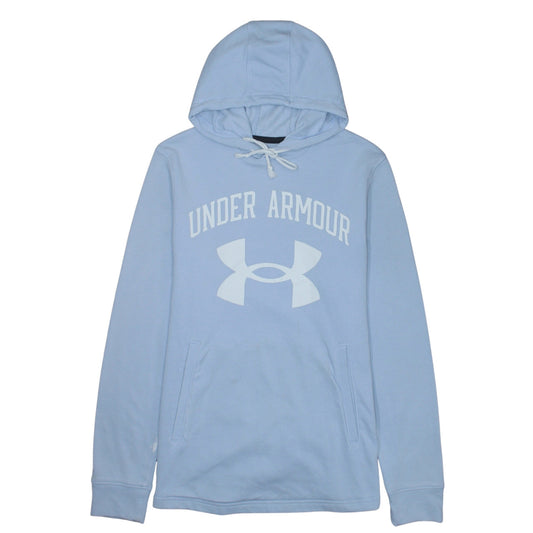 Under Armour Women Blue Pullover Hoodie Medium Loose Fit Logo Sweatshirt