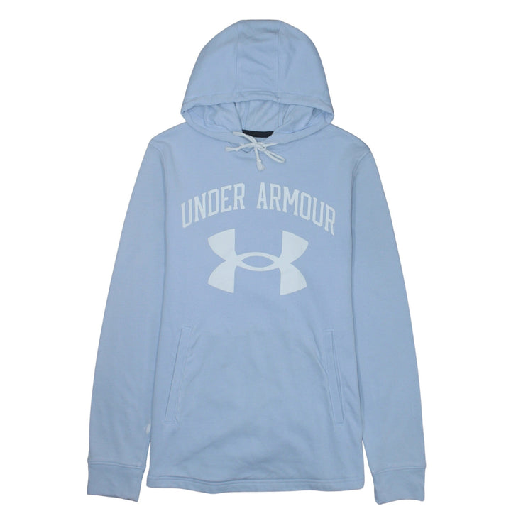 Under Armour Women Blue Pullover Hoodie Medium Loose Fit Logo Sweatshirt