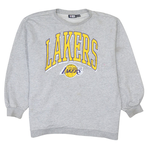 NBA Los Angeles Lakers Womens Grey Crew Neck Pullover Sweatshirt L