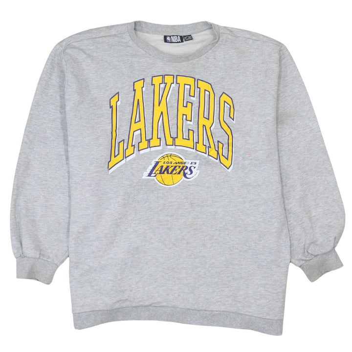 NBA Los Angeles Lakers Womens Grey Crew Neck Pullover Sweatshirt L