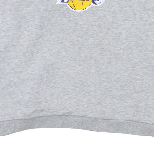 NBA Los Angeles Lakers Womens Grey Crew Neck Pullover Sweatshirt L