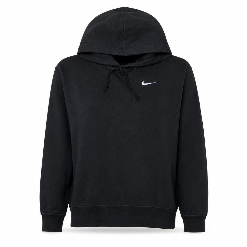 Front view of Nike Women's Black Small Pullover Hoodie Cotton Blend Lined