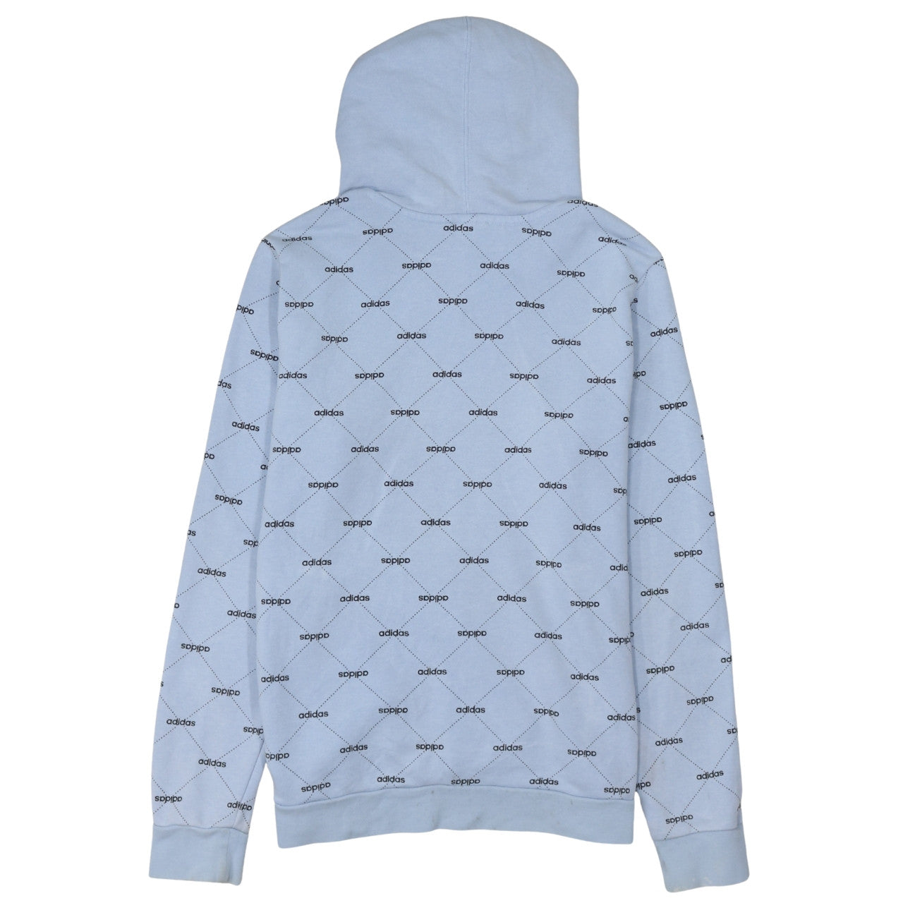 Adidas Womens Blue Hoodie L 16-18 Pullover Logo Print Casual Sweatshirt