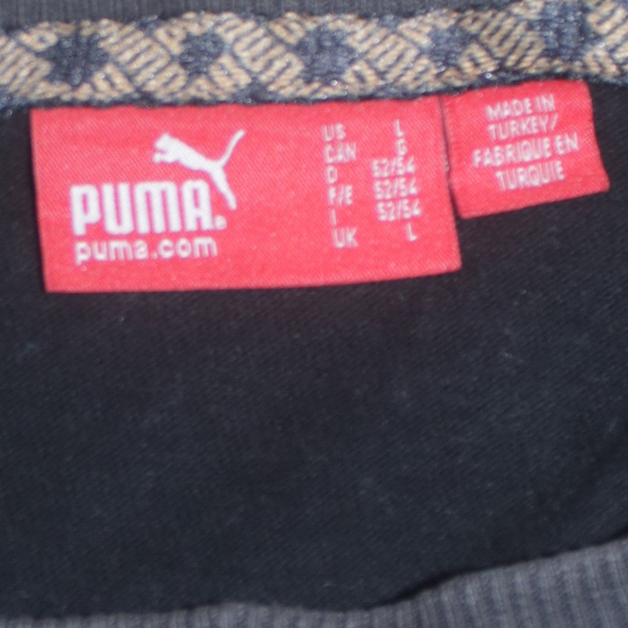 Puma Mens Black Colourblock Cotton Crew Neck T-Shirt Size L
