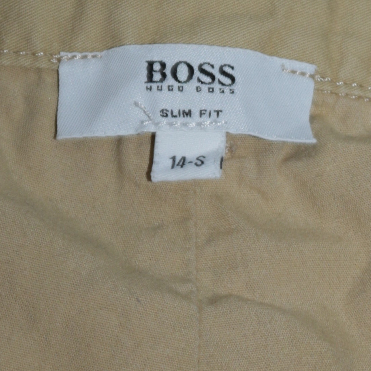 Hugo Boss Boys Beige Slim Fit Cotton Chino Trousers 14 Years