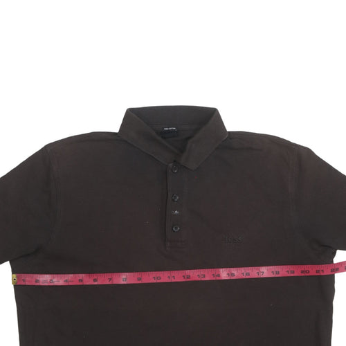 Hugo Boss Men's Brown Pima Cotton Polo Shirt Size L
