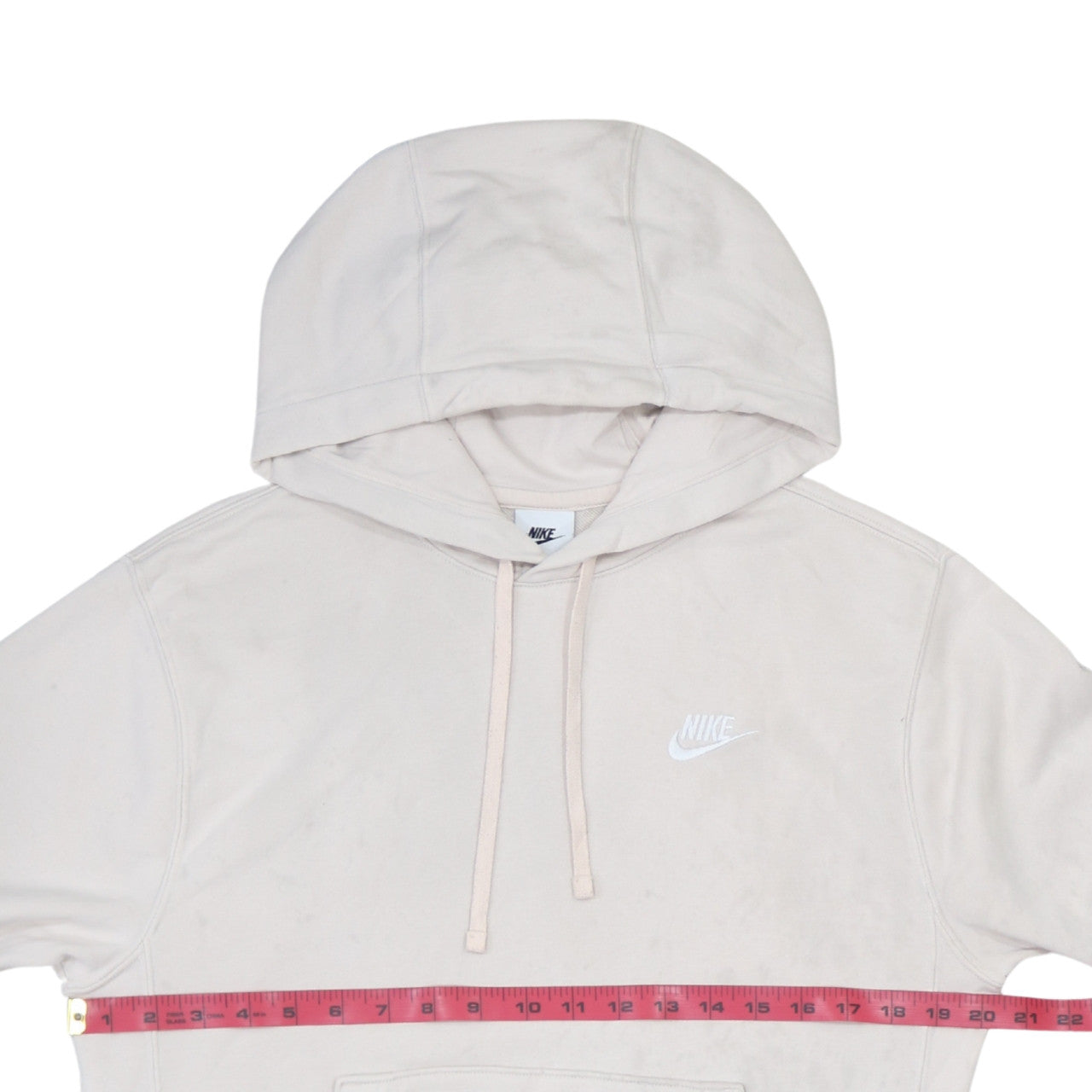 Nike Womens Beige Pullover Hoodie XS Cotton Blend Casual