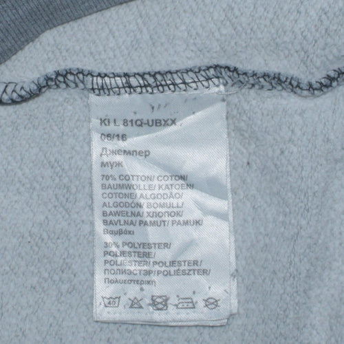 Lee Men's Grey Logo Pullover Sweatshirt Medium Crew Neck