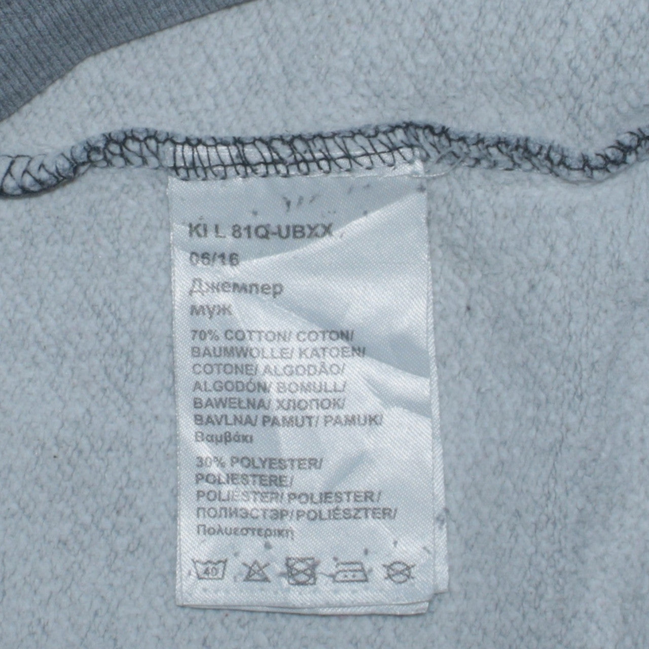 Lee Men's Grey Logo Pullover Sweatshirt Medium Crew Neck