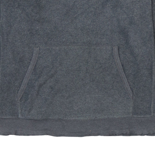 GAP Mens Grey Pullover Hoodie Medium Fleece Logo Sweatshirt