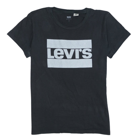 Levi's Women's Black Cotton Logo T-Shirt Medium