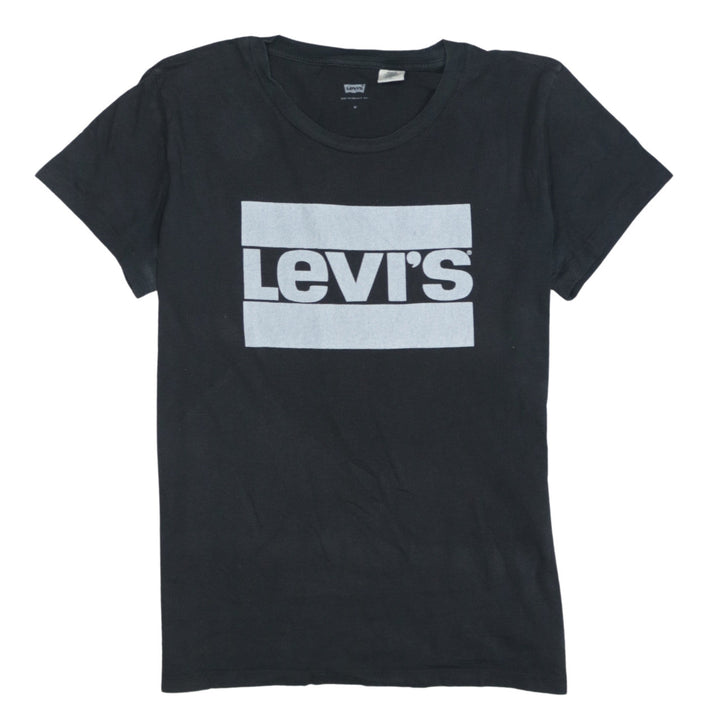 Levi's Women's Black Cotton Logo T-Shirt Medium