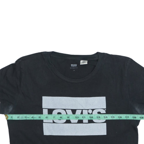 Levi's Women's Black Cotton Logo T-Shirt Medium