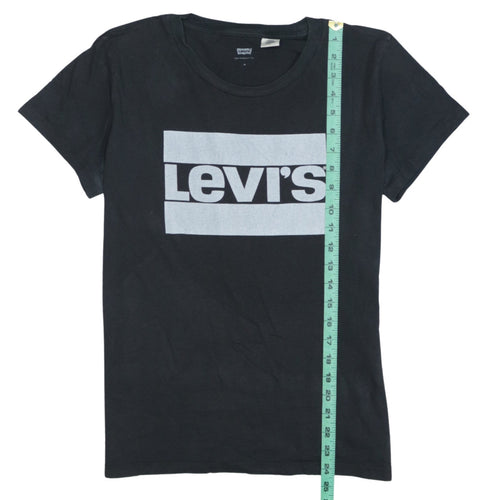 Levi's Women's Black Cotton Logo T-Shirt Medium