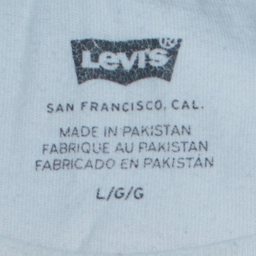 Levi's Men's White Logo Graphic Crew Neck Short Sleeve T-Shirt L