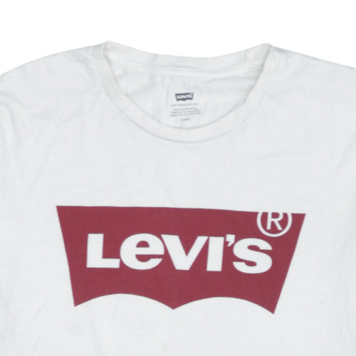 Levi's Men's White Logo Graphic Crew Neck Short Sleeve T-Shirt L