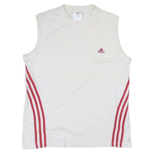 Adidas Men's White Sleeveless Tank Top Medium Athletic Fit