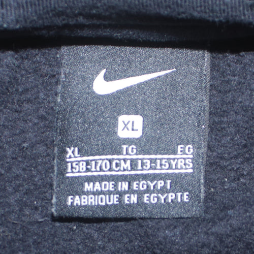 Nike Boys Black XL Pullover Hoodie 13-15 Years Soft Cotton Blend