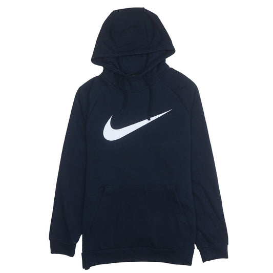Nike Men's Blue Pullover Hoodie Medium Dri-FIT Logo Sweatshirt