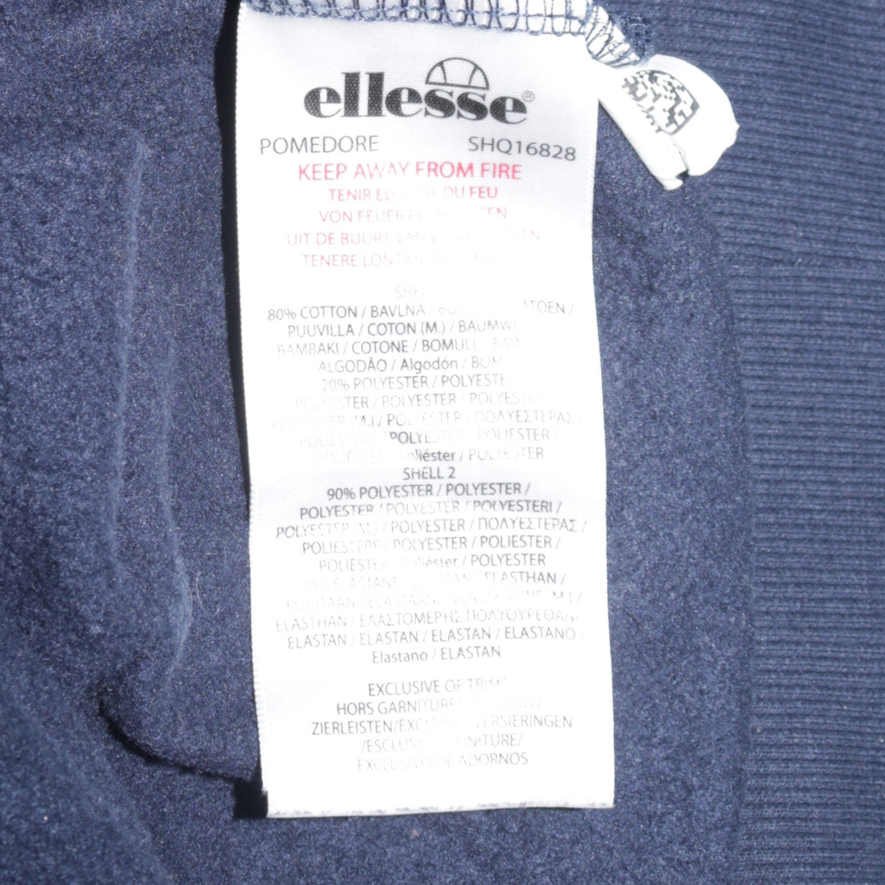 Ellesse Men's Blue Crew Neck Pullover Sweatshirt Size M