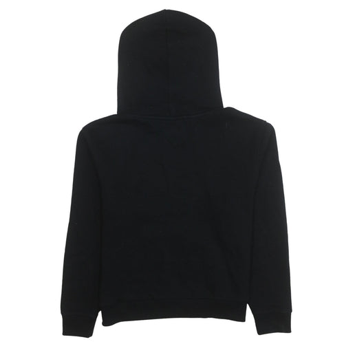 Tommy Jeans Women's Black Hoodie Medium Pullover Cotton Blend Casual Sweatshirt
