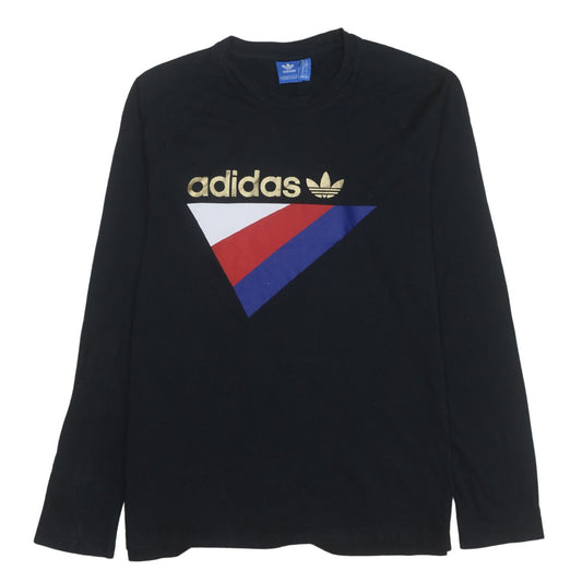 Adidas Men's Black Long Sleeve Logo T-Shirt Size M Regular Fit
