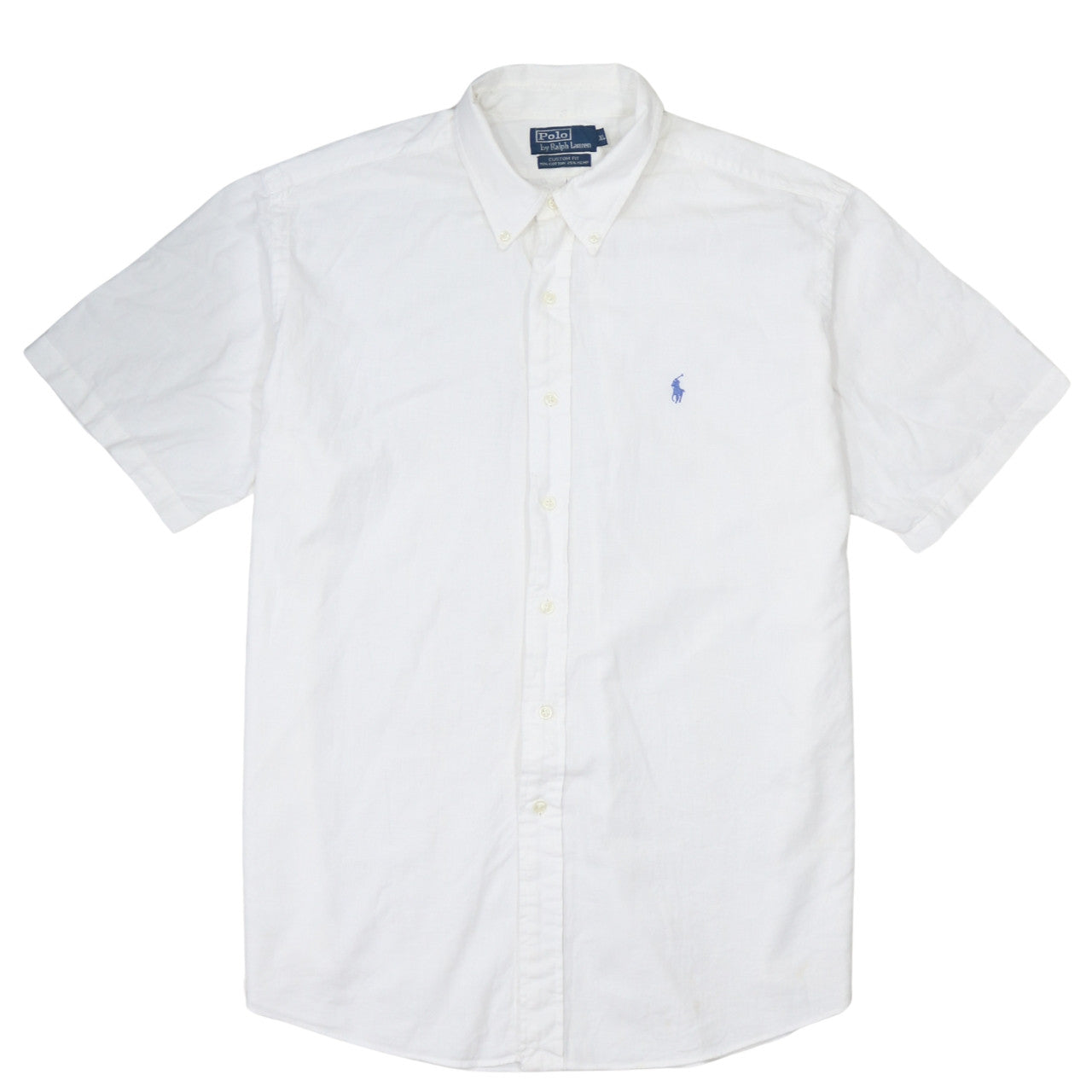 Ralph Lauren Men's White Slim Fit Button-Down Short Sleeve Shirt XL