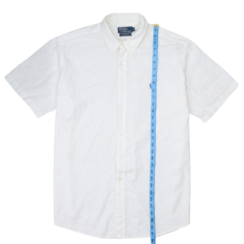 Ralph Lauren Men's White Slim Fit Button-Down Short Sleeve Shirt XL